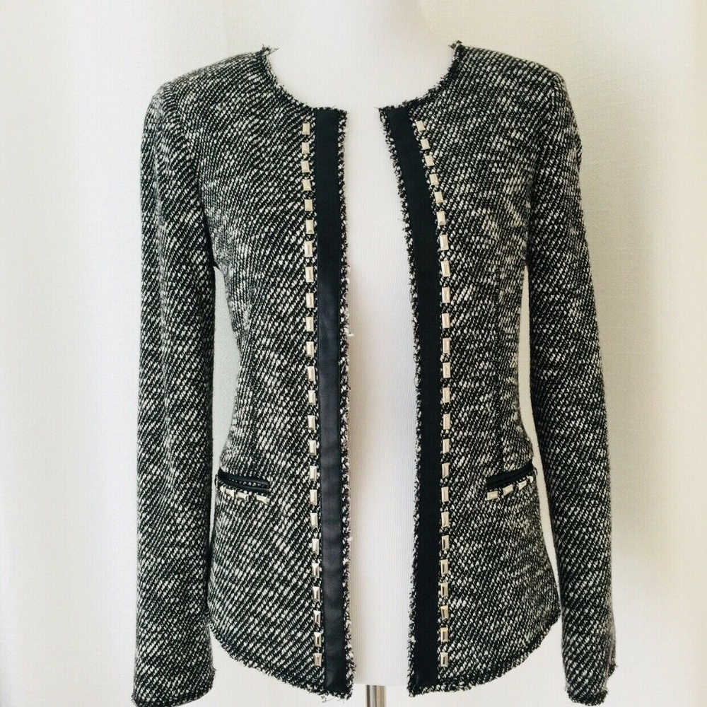 NWT Cache Black Studded Vegan Leather Jacket 6